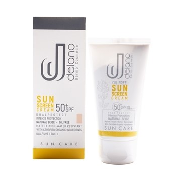 تصویر  ضد آفتاب فاقد چربی رنگ بژ طبیعی SPF50 دلانو 50 میل