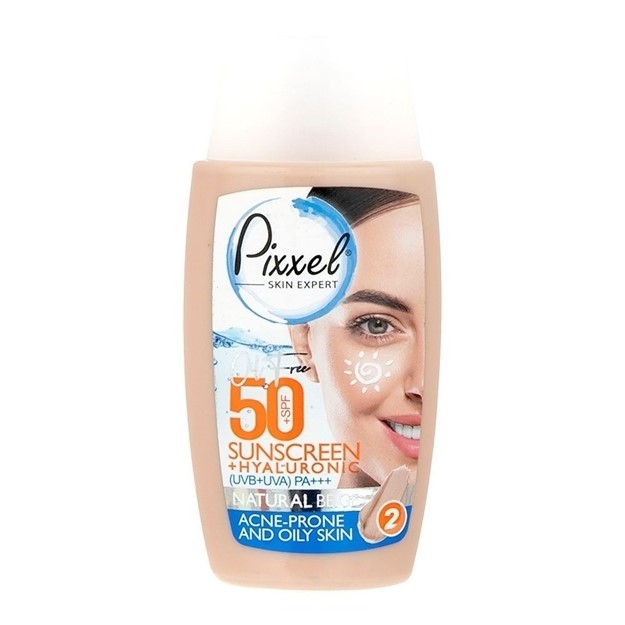 تصویر  ضد آفتاب رنگی پوست چرب +SPF50 رنگ بژ طبیعی پیکسل 50 میل