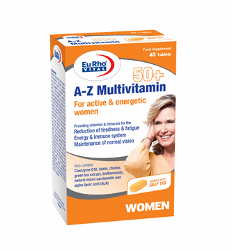 تصویر  قرص A-Z مولتی ویتامین بالای 50 سال بانوان یوروویتال 45 عددی