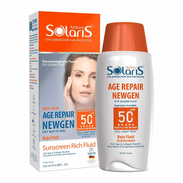 تصویر  فلوئید ضدآفتاب و ضد چروک SPF50 ایج ریپیر سولاریس آردن 100 میل