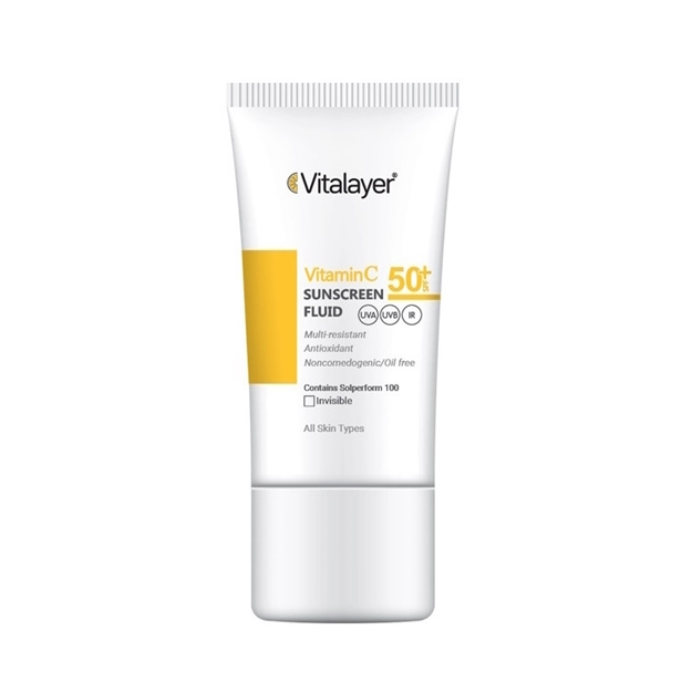 تصویر  فلویید ضد آفتاب بی رنگ SPF50 حاوی ویتامین C ویتالیر 50 میل