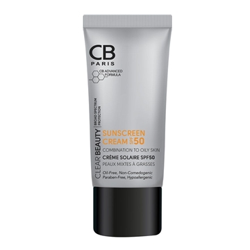 تصویر  کرم ضدآفتاب بی رنگ SPF50 پوست مختلط تا چرب سی بی 40 میل