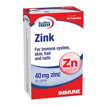 تصویر  کپسول زینک 40 میلی گرم یوروویتال 60 عددی