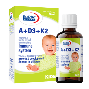 تصویر  قطره ویتامین A+ D3+ K2 یوروویتال 30 میل