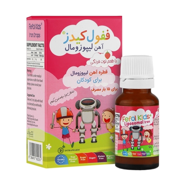 تصویر  قطره خوراکی با طعم توت فرنگی ففول کیدز 15 میل