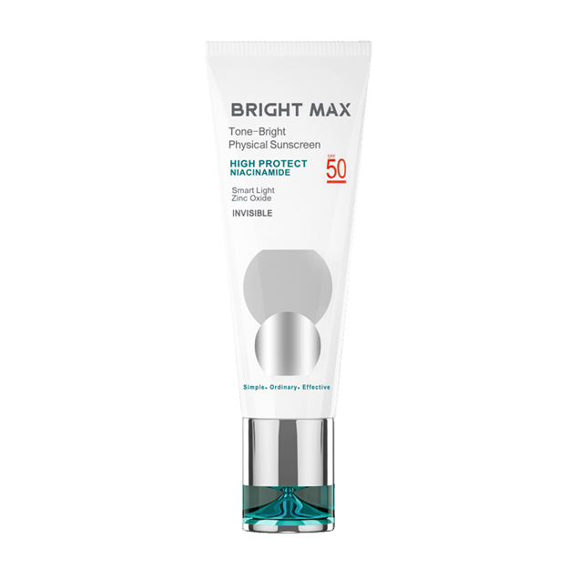 تصویر  کرم ضد آفتاب فیزیکال بی رنگ SPF50 برایت مکس 40 میل
