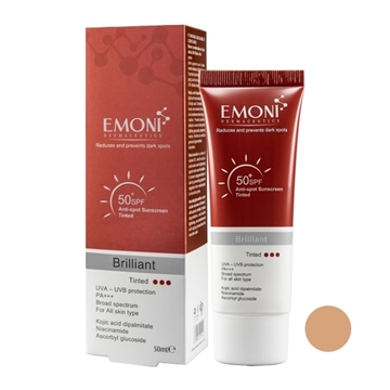 تصویر  کرم ضد آفتاب ضد لک رنگی SPF50 امونی 50 میل