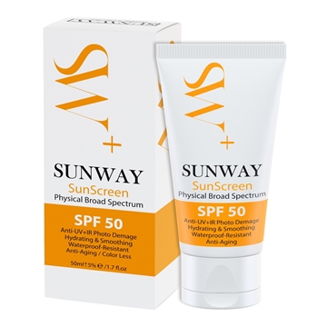 تصویر  کرم ضد آفتاب بی رنگ فیزیکال SPF50 سان وی 50 میل