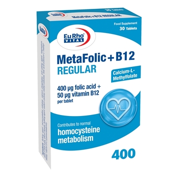 تصویر  قرص متافولیک + B12 رگولار یوروویتال 30 عددی