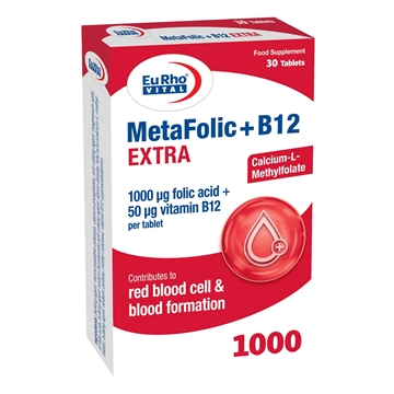 تصویر  قرص متافولیک + B12 اکسترا یوروویتال 30 عددی