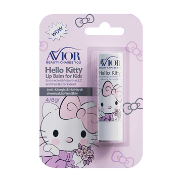 تصویر  بالم لب کودک بی رنگ هلو کیتی آویور 4/8 گرم