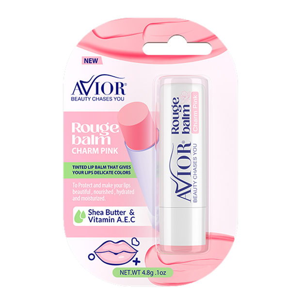 تصویر  رژ بالم رنگ صورتی charm pink آویور 4/8 گرم