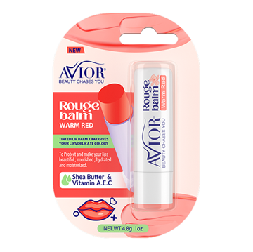 تصویر  رژ بالم رنگ قرمز warm red آویور 4/8 گرم