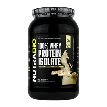 تصویر  پودر پروتئین وی ایزوله با طعم وانیل آلپاین نوترابایو 907 گرمی