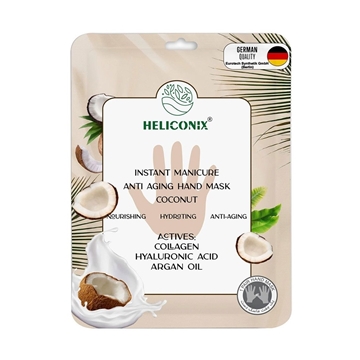 تصویر  ماسک سلولزی آبرسان و ضد چروک دست نارگیل هلیکونیکس