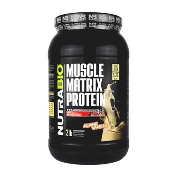 تصویر  پودر پروتئین ماسل ماتریکس با طعم وانیل آلپاین نوترابایو 907 گرمی