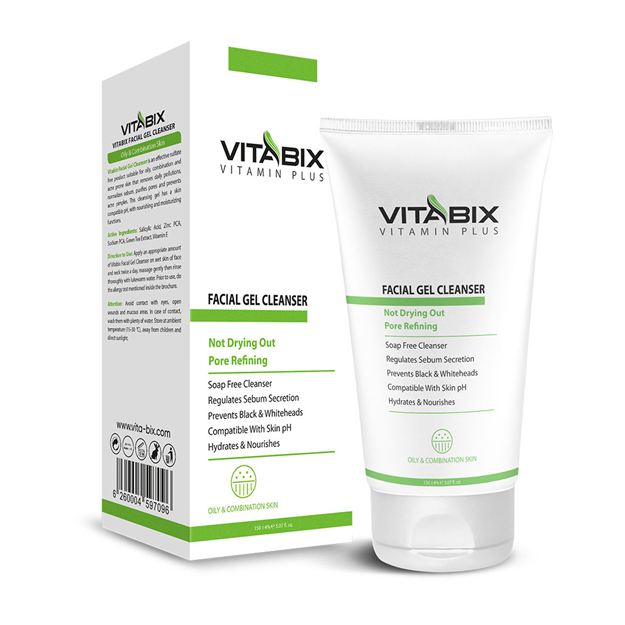 تصویر  ژل شستشوی صورت پوست مختلط و چرب ویتابیکس 150 میل