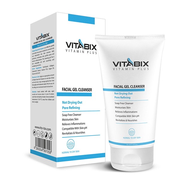 تصویر  ژل شستشوی صورت پوست نرمال و خشک ویتابیکس 150 میل