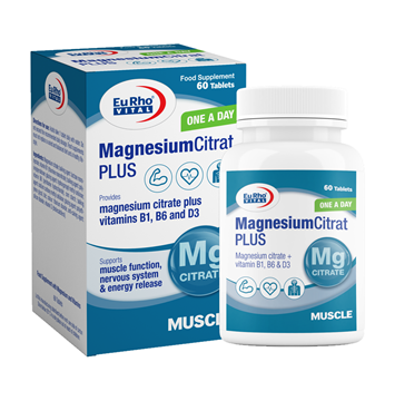 تصویر  قرص منیزیم سیترات پلاس یوروویتال 60 عددی