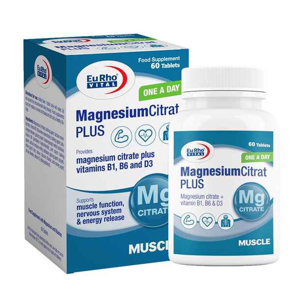 تصویر  قرص منیزیم سیترات پلاس یوروویتال 60 عددی