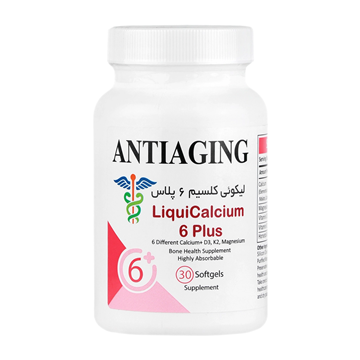 تصویر  سافت ژل لیکوئی کلسیم 6 پلاس آنتی ایجینگ 30 عددی