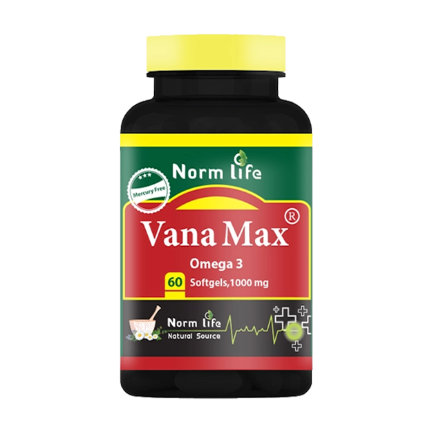 تصویر  سافت ژل امگا3 وانا مکس نورم لایف 60 عددی