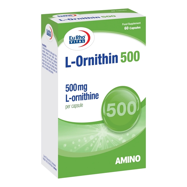 تصویر  کپسول ال-اورنیتین 500 یوروویتال 60 عددی