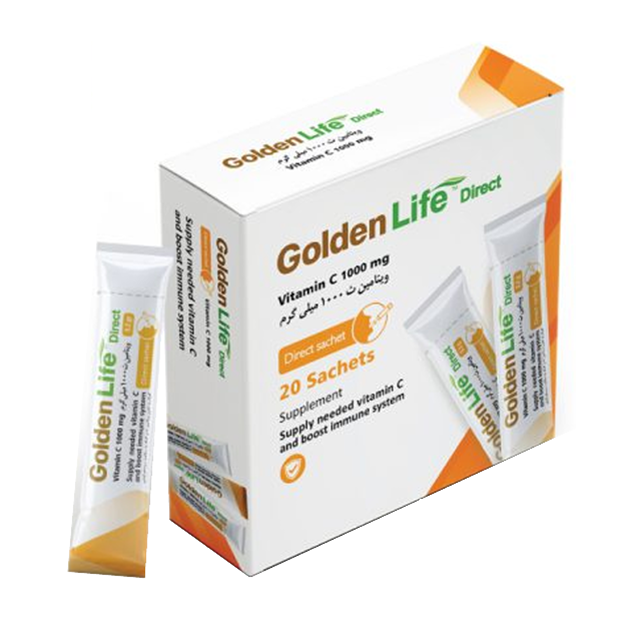 تصویر  ساشه ویتامین سی 1000 میلی گرم گلدن لایف 20 عددی