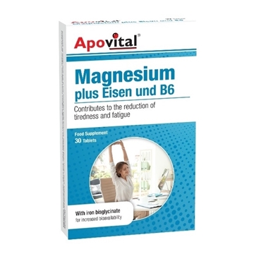 تصویر  قرص منیزیم پلاس آیزن و ب6 آپوویتال 30 عددی