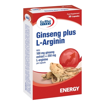 تصویر  کپسول جینسینگ پلاس ال-آرژینین یوروویتال 30 عددی