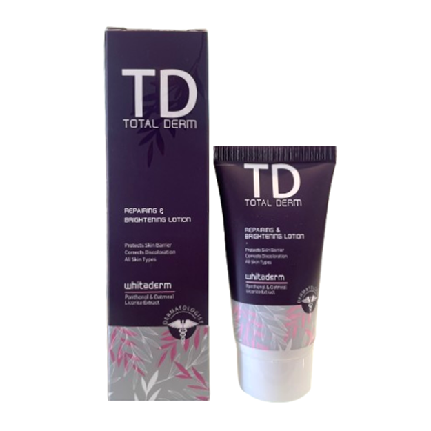 تصویر  لوسیون ترمیم کننده و روشن کننده پوست توتال درم 30 میل