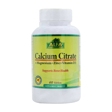 تصویر  قرص کلسیم سیترات منیزیم زینک ویتامین د3 آلفا ویتامینز 60 عددی