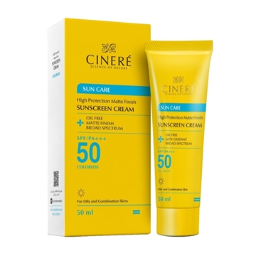 تصویر  کرم ضدآفتاب بی رنگ SPF50 پوست های مختلط و چرب سینره 50 میل