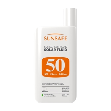 تصویر  ضد آفتاب فلوئیدی SPF50 پوست های حساس، چرب و مستعد آکنه سان سیف 55 گرم