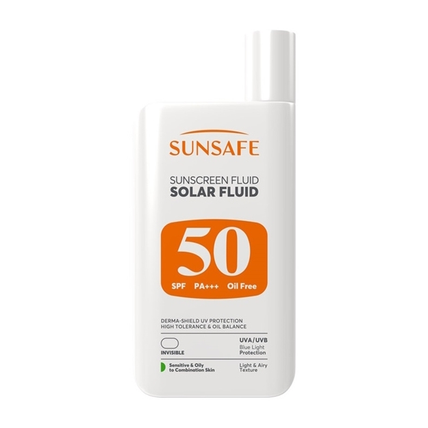 تصویر  ضد آفتاب فلوئیدی SPF50 پوست های حساس، چرب و مستعد آکنه سان سیف 55 گرم