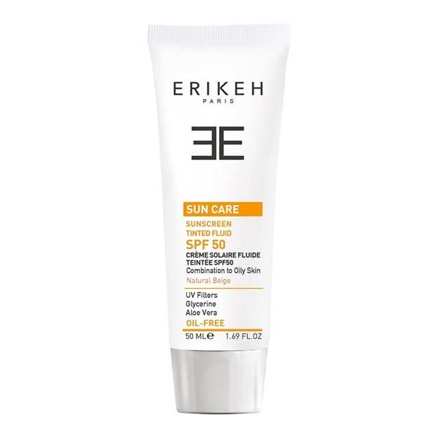 تصویر  فلویید ضد آفتاب SPF50 پوست مختلط تا چرب رنگ بژ طبیعی اریکه 50 میل