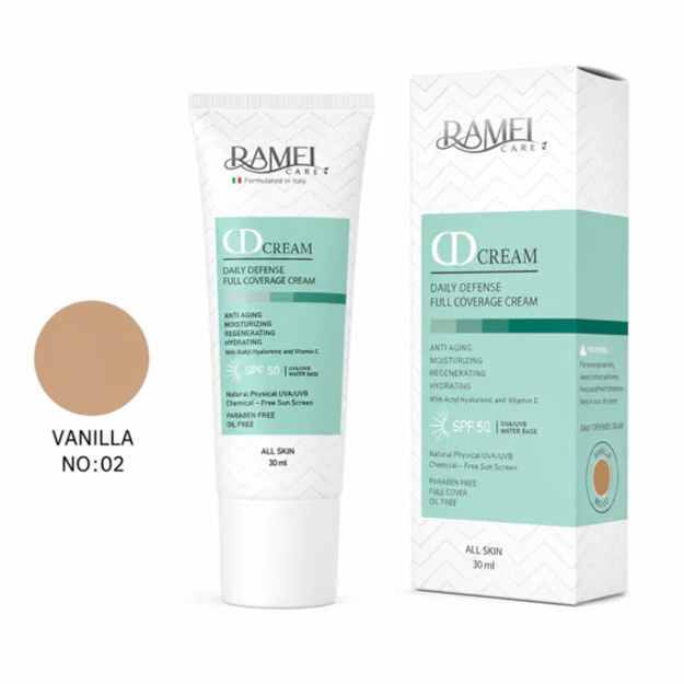 تصویر  دی دی کرم SPF50 با رنگ VANILIA 02 رامل 30 میل