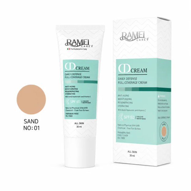 تصویر  دی دی کرم SPF50 با رنگ SAND 01 رامل 30 میل