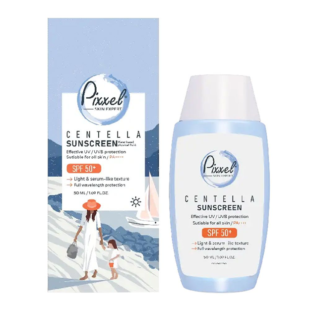 تصویر  کرم ضدآفتاب بی رنگ SPF50 سنتلا پیکسل 50 میل